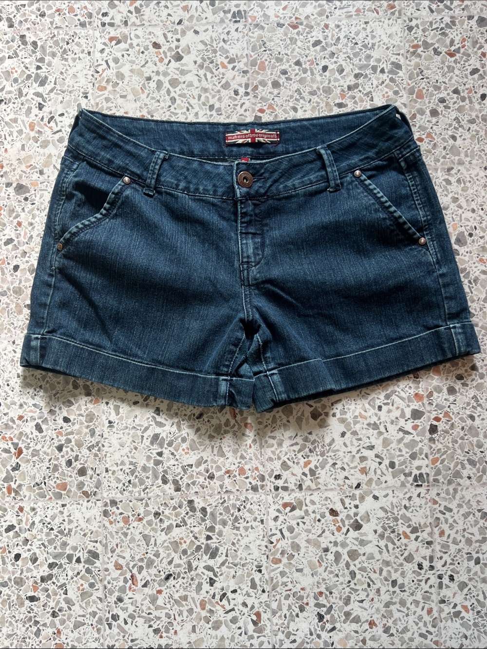Makers of True Originals Dark Indigo Rolled-Hem Denim Shorts